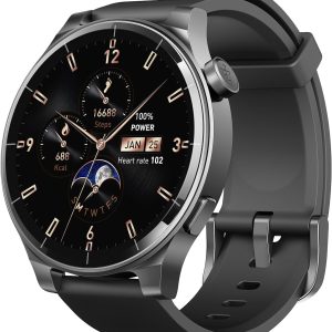 TOZO S5 Smart Watch (Answer/Make Calls), 1.43’’ AMOLED Smart Watches for Men Women 100+ Sport Modes Fitness Watch with Blood Oxygen/Sleep/Heart Rate Monitor, IP68 Waterproof Smartwatch Black