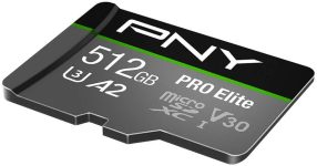 PNY 512GB PRO Elite Class 10 U3 V30 microSDXC Flash Memory Card – 100MB/s, Class 10, U3, V30, A2, 4K UHD, Full HD, UHS-I, micro SD