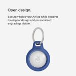 Belkin Apple AirTag Secure Holder with Key Ring – Durable Scratch Resistant Case With Open Face & Raised Edges – Protective AirTag Keychain Accessory For Keys, Pets, Luggage, Backpacks – Blue