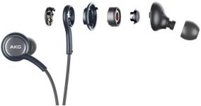 Samsung Stereo Headphones with Microphone for Galaxy S8, S9, S8 Plus, S9 Plus, Note 8 and Note 9 – Bulk Packaging – Titanium Grey