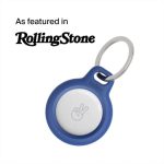 Belkin Apple AirTag Secure Holder with Key Ring – Durable Scratch Resistant Case With Open Face & Raised Edges – Protective AirTag Keychain Accessory For Keys, Pets, Luggage, Backpacks – Blue