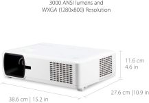 ViewSonic Bright 3000 Lumens WXGA Lamp Free LED Projector with HV Keystone and 360 Degree Flexible Installation, LAN Control, 10W Speaker, IP5X Dust Prevention for Home and Office (LS600W)