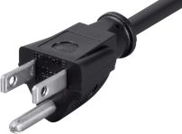Monoprice 105296 1ft 16AWG Power Extension Cord Cable, 13A (NEMA 5-15P to NEMA 5-15R),Black – 13A