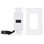 Cable Matters 2-Pack 1-Port HDMI Wall Plate in White (4K UHD, ARC, and Ethernet Pass-Thru Support)