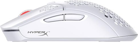 HyperX Pulsefire Haste – Gaming Mouse – Ultra Lightweight, 62g, 100 Hour Battery Life, 2.4Ghz Wireless, Honeycomb Shell, Hex Design, Up to 16000 DPI, 6 Programmable Buttons – White