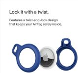 Belkin Apple AirTag Secure Holder with Key Ring – Durable Scratch Resistant Case With Open Face & Raised Edges – Protective AirTag Keychain Accessory For Keys, Pets, Luggage, Backpacks – Blue