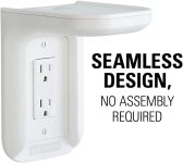 Sanus Outlet Shelf – Holds Any Device Up to 10lbs & Installs in Seconds – Includes Standard & Decora Style Outlet Covers & Integrated Cable Management Channel – Works for Sonos & Smart Home Speakers