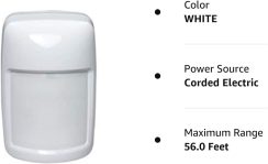 Honeywell Home IS335 Wired PIR Motion Detector, 40′ x 56′ by Honeywell, White