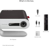 ViewSonic M1+ Portable LED Projector with Auto Keystone, Dual Harman Kardon Bluetooth Speakers and HDMI, USB C, Stream Netflix with Dongle (M1PLUS)