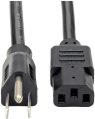 Tripp Lite P007-006 Heavy Duty Computer Power Cord, 15A, 14AWG (NEMA 5-15P to IEC-320-C13), 6-ft Black