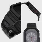 Spigen Rugged Armor Pro Designed for Apple Watch Case with Band Series 9/8/SE2/7/6/SE/5/4 45mm/44mm – Black