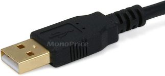 Monoprice 6-Feet USB 2.0 A Male to B Male 28/24AWG Cable (Gold Plated) (105438),Black