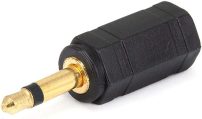 Monoprice 3.5mm TS Mono Plug to 3.5mm TRS Stereo Jack Adapter – Gold Plated, Black