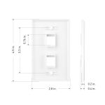 Cable Matters 10-Pack Low Profile 2-Port Keystone Jack Wall Plate, RJ45 Wall Plate for Keystone Jacks in White