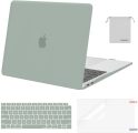 MOSISO Compatible with MacBook Air 13 inch Case 2022, 2021-2018 Release A2337 M1 A2179 A1932 Retina Display Touch ID, Plastic Hard Shell&Keyboard Cover&Screen Protector&Storage Bag, Antique Green