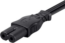 6ft 18AWG AC Power Cord Cable w/o Polarized, 10A (NEMA 1-15P to IEC-320-C7)