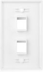 Cable Matters 10-Pack Low Profile 2-Port Keystone Jack Wall Plate, RJ45 Wall Plate for Keystone Jacks in White
