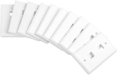 Cable Matters 10-Pack Low Profile 2-Port Keystone Jack Wall Plate, RJ45 Wall Plate for Keystone Jacks in White