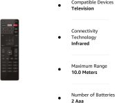 Vizio Xrt122 LED HDTV Remote Control for E Series E70-c3 E65-c3 E65x-c2 E60-c3 E55-c1 E55-c2 E50-c1 E48-c2 E43-c2 E40-c2 E40x-c2 E32h-c1 E32-c1 E28h-c1 E24-c1 E70c3 E65c3 E65xc2