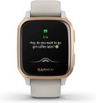 Garmin Venu Sq Music, GPS Smartwatch with Bright Touchscreen Display, Features Music and Up to 6 Days of Battery Life, Rose Gold with Tan Band