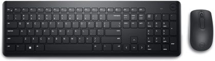Dell Wireless Keyboard and Mouse – KM3322W, Wireless – 2.4GHz, Optical LED Sensor, Mechanical Scroll, Anti-Fade Plunger Keys, 6 Multimedia Keys, Tilt Leg – Black
