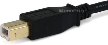 Monoprice 6-Feet USB 2.0 A Male to B Male 28/24AWG Cable (Gold Plated) (105438),Black
