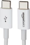 Amazon Basics USB-C to USB-C 2.0 Fast Charger Cable, 480Mbps Speed, USB-IF Certified, for Apple iPhone 15, iPad, Samsung Galaxy, Tablets, Laptops, 6 Foot, White