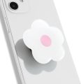 DALSTONE Cute 2D Daisy Flower Shape Collapsible Expandable Multi Functional Mobile Phone Grip Stand Holder for Smartphone Tablet Cell Phone Accessory (White Pink)