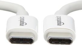 Amazon Basics USB-C to USB-C 2.0 Fast Charger Cable, 480Mbps Speed, USB-IF Certified, for Apple iPhone 15, iPad, Samsung Galaxy, Tablets, Laptops, 6 Foot, White