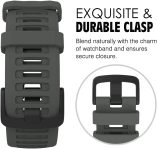 MoKo Watch Strap Compatible with Garmin Instinct Esports/Solar/Tactical/Tide Military Watch,Soft Silicone Adjustable Replacement Band Fit Garmin Instinct 2 Sports GPS Smart Watch – Graphit Gray