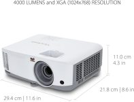 ViewSonic PG707X 4000 Lumens XGA Networkable DLP Projector with HDMI 1.3x Optical Zoom and Low Input Lag for Home and Corporate Settings