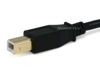 Monoprice USB-A Male to USB-B Male 2.0 Cable – 28/24AWG, Shielded, Gold Plated, 15 Feet, Black