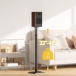 Mounting Dream Speaker Stands Height Adjustable for Satellite & Small Bookshelf Speakers, Set of 2 Floor Stand Mount for Bose Polk JBL Sony Yamaha and Others – 11LBS Capacity MD5402