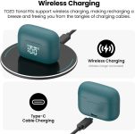 TOZO Tonal Fits T21 Wireless Earbuds, 5.3 Bluetooth Headphone, Sem in Ear with Dual Mic Noise Cancelling, IPX8 Waterproof, 44H Playback Stereo Sound with Power Display Wireless Charging Case Green