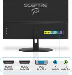 Sceptre IPS 22 inch 1080p Gaming Monitor 75Hz HDMI x2 99% sRGB up to 320 Lux Blue Light Filter Build-in Speakers, Machine Black (E225W-FPT Series)