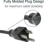 C2G 6FT Premium Replacement AC Power Cord – Durable Power Cable for TV, Computer, Monitor, Appliance & More (24240)