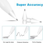 WONLEED 6 Pack Premium Tips for Apple Pencil 2nd 1st Generation, Replacement Paper Feel Apple Pencil 2nd Generation Tips for Apple Pen ipencil, Fine Point Metal Tip for ipad Pencil, 3 PCS+3 PCS, White
