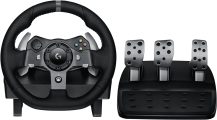 Logitech G920 Driving Force Racing Wheel and Floor Pedals, Real Force Feedback, Stainless Steel Paddle Shifters, Leather Steering Wheel Cover for Xbox Series X|S, Xbox One, PC, Mac – Black