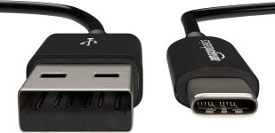 Amazon Basics USB-C to USB-A 2.0 Fast Charger Cable, 480Mbps Speed, USB-IF Certified, for Apple iPhone 15, iPad, Samsung Galaxy, Tablets, Laptops, 3 Foot, Black