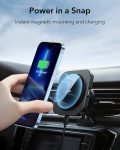 ESR for MagSafe Car Mount Charger (HaloLock), 15W Magnetic Wireless Car Charger, for MagSafe Car Charger, Air Vent Phone Holder for iPhone 15/14/13/12, with 36W QC 3.0 Fast Car Charger