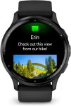 Garmin Venu 3 Slate Stainless Steel Bezel 1.4-Inch AMOLED Touchscreen Display Smart Watch with 45mm Black Case and Silicone Band