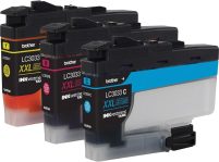 Brother Genuine LC30333PKS 3-Pack, Super High-yield Color INKvestment Tank Ink Cartridges; Includes 1 Cartridge each of Cyan, Magenta & Yellow, Page Yield Up to 1,500 Pages/Cartridge, LC3033