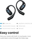 SHOKZ OpenFit – Open-Ear True Wireless Bluetooth Headphones with Microphone, Earbuds with Earhooks, Sweat Resistant, Fast Charging, 28HRS Playtime, Compatible with iPhone & Android