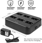 Retevis RT21 2 Way Radio Long Range, Walkie Talkies for Adults, Heavy Duty Rechargeable Two Way Radios with Six-Way Charger, for Manufacturing Education(6 Pack)
