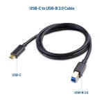 Cable Matters USB C to USB B 3.0 Cable 3.3 ft (USB C to USB Type B 3.0, 3.0 USB B to USB C), Black