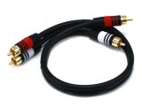 Monoprice 1.5ft Premium 2 RCA Plug/2 RCA Plug M/M 22AWG Cable – Black