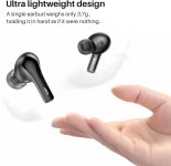 TOZO A2 Mini Wireless Earbuds Bluetooth 5.3 in Ear Light-Weight Headphones Built-in Microphone, IPX5 Waterproof, Immersive Premium Sound Long Distance Connection Headset with Charging Case, Black