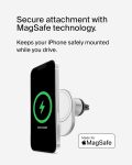 Belkin BoostCharge Pro Wireless Car Charger with MagSafe Compatibility, 15W Fast Charging, Extra Strong Magnetic Car Vent Phone Mount for iPhone 15, iPhone 14, iPhone 13, & iPhone 12 Series – White