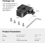 SmallRig Camera Base Plate with 15mm LWS Rod Rail Clamp, Baseplate for Sony A6500 A6600 A6300, for Canon R5 R6, for Sony A7SIII / A7III, Both for Cameras & Cages – 1674