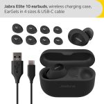 Jabra Elite 10 True Wireless Bluetooth Earbuds – Advanced Active Noise Cancelling with Dolby Atmos Surround Sound, All-Day Comfort, Multipoint, Crystal-Clear Calls – Gloss Black
